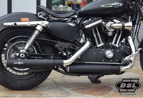 Slip On Mufflers XL 2014 up Smooth chrom