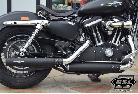 BSL Slip On Mufflers XL 2014 up Hole schwarz