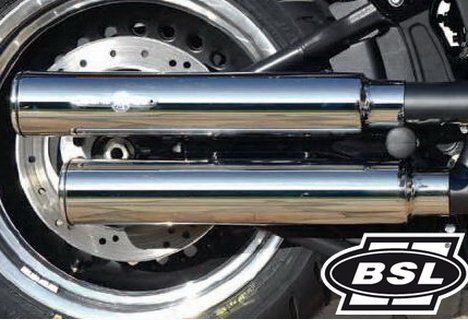 BSL Slip On Muffler Fat Boy Slim Softail Deluxe chrom