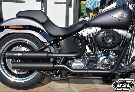 BSL Slip On Muffler Fat Boy Slim Softail Deluxe chrom