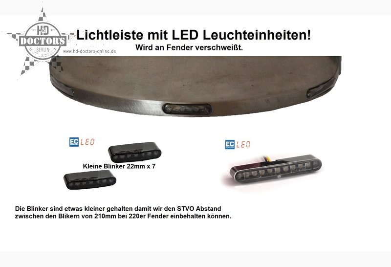 Heckfender Flat Mini LED Rücklicht/Bremslicht+ LED Blinker - Ride